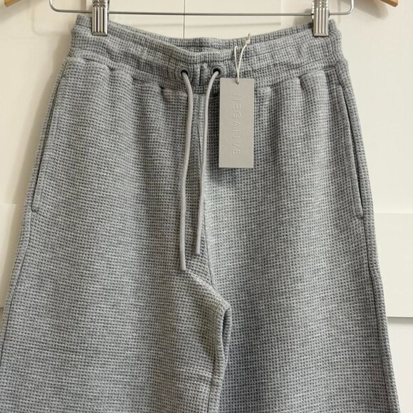 Negative Underwear Waffle Knit Track Pant in Heather Grey, Size X-Small - Picture 8 of 11